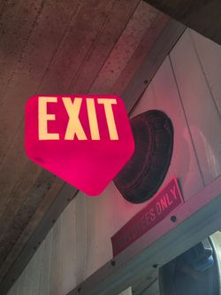 Vintage glass exit sign