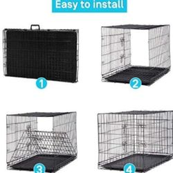 Brand New Lrg'xl Dog Crate 2 Door Folding Pet Kennel With Tray Animal Cage Up To 70lbs Jaula De Mascota 