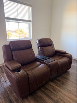 Max 2 Power Reclining Sofa + Console Loveseat – Like New – $4,500