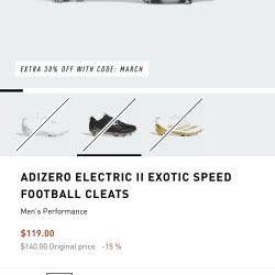 Adidas Adizero Electric II Exotic Speed Football Cleats
