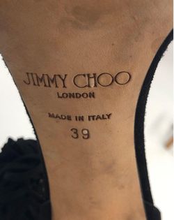JIMMY CHOO HIGH HEEL STILETTO BLACK FRINGE LUXURY STRAP SHOES FASHION SIZE 39 ITALY US 9 $1,200 MSRP