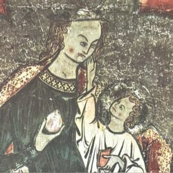 MADONNA AND CHILD Original Vintage Poster Norway Norwegian Antique Fine Art Print Stave Church Collectible 1950’s Italy Printed
