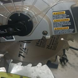 RYOBI 7 1/4 Corded Compound Miter Saw With Laser Light