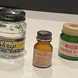 3 Vintage Bottles Skrip Ink- Merck & McKesson & Robbin’s 