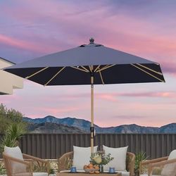 PURPLE LEAF 8' x 8' Square Patio Umbrella Market Umbrella Aluminum Outdoor Table Umbrella with Push Button Tilt & 8 Sturdy Ribs and Crank Square Outdo