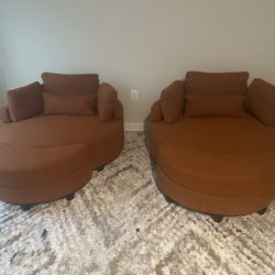 Two Chairs (Loveseats) & Ottomans