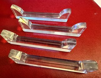 11 Vintage, Art Deco Era, Clear Cut Glass Crystal Knife Rests