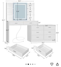 Brand New White Vanity Desk With Lights From Amazon.