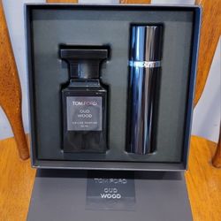 Tom Ford Unisex Oud Wood Gift Set EDP 1.7oz/50ml + 0.34oz/10ml Travel Spray