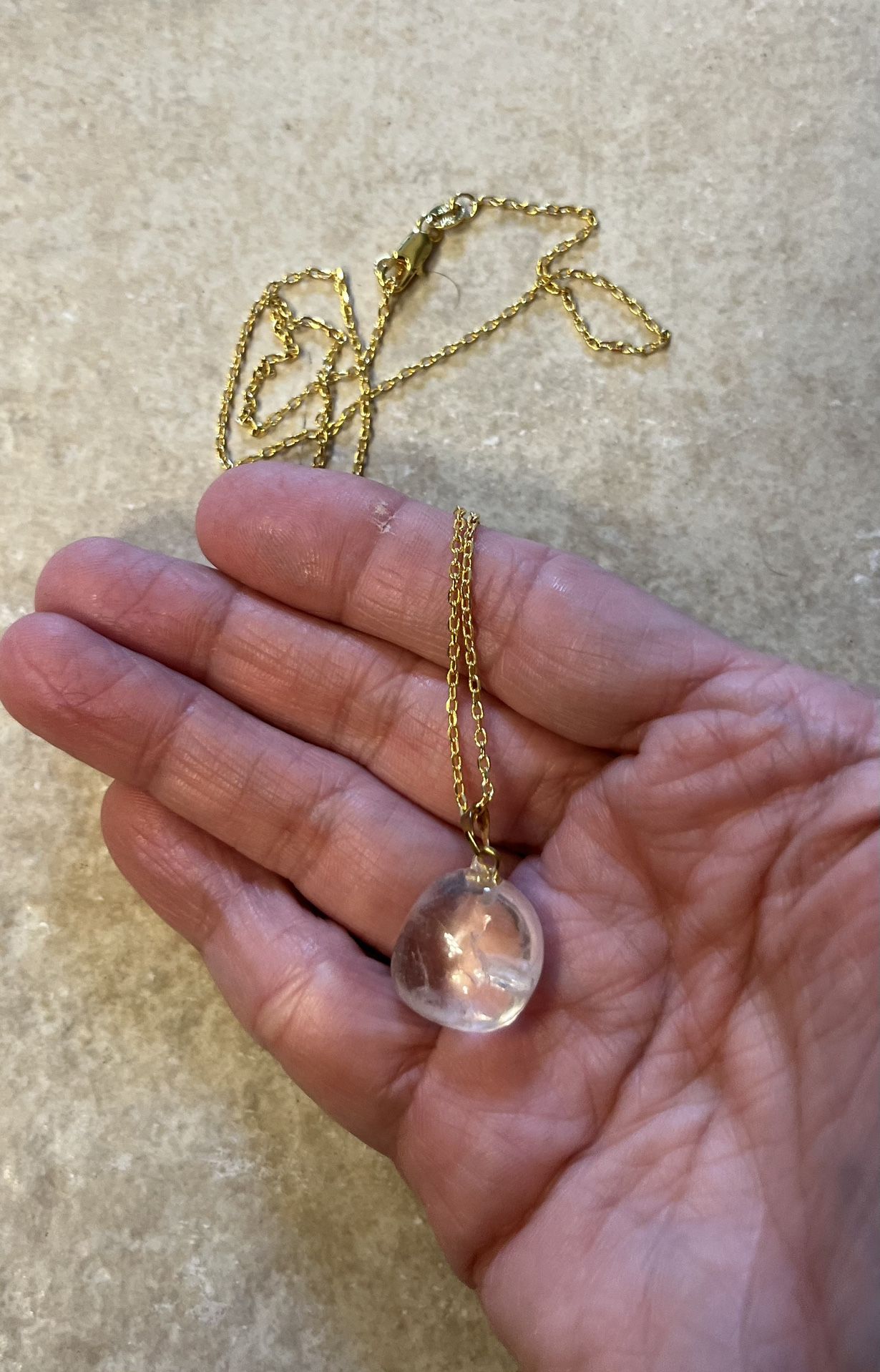 New gold filled clear charm necklace 18”