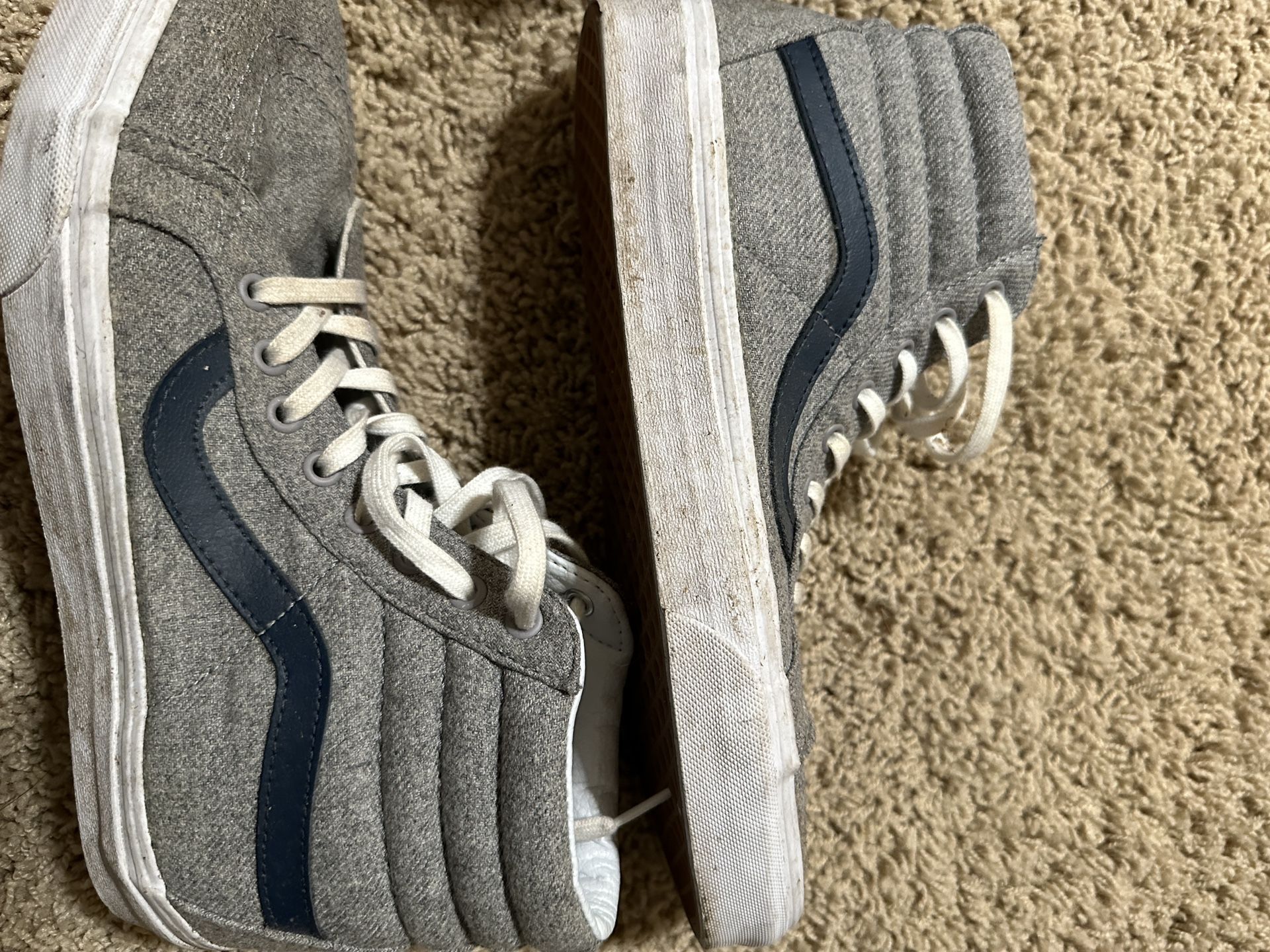 Vans High-Top Grey and Blue Shoes (Men’s size 10)