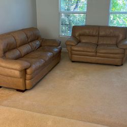Genuine Super Soft Leather Couch  And Loveseat For Sale 