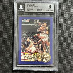 1992 Fleer Team Leader #4 Michael Jordan NM-MT BGS 8 Chicago bulls HOF