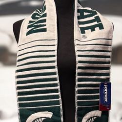 Michigan State (W) Spartans Thermatic Knit Graphic Scarf 66” Reversible NWT
