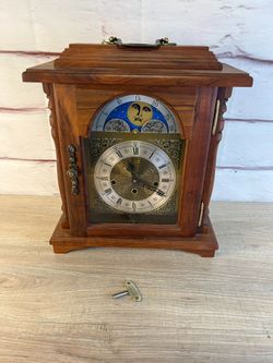 Vintage Moon Phase Emperor Mantle Clock West Germany