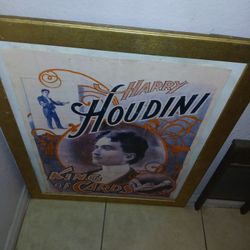 Cool Houdini Poster in Old Frame 