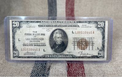 1929 $20 Federal Reserve Bank Note San Francisco