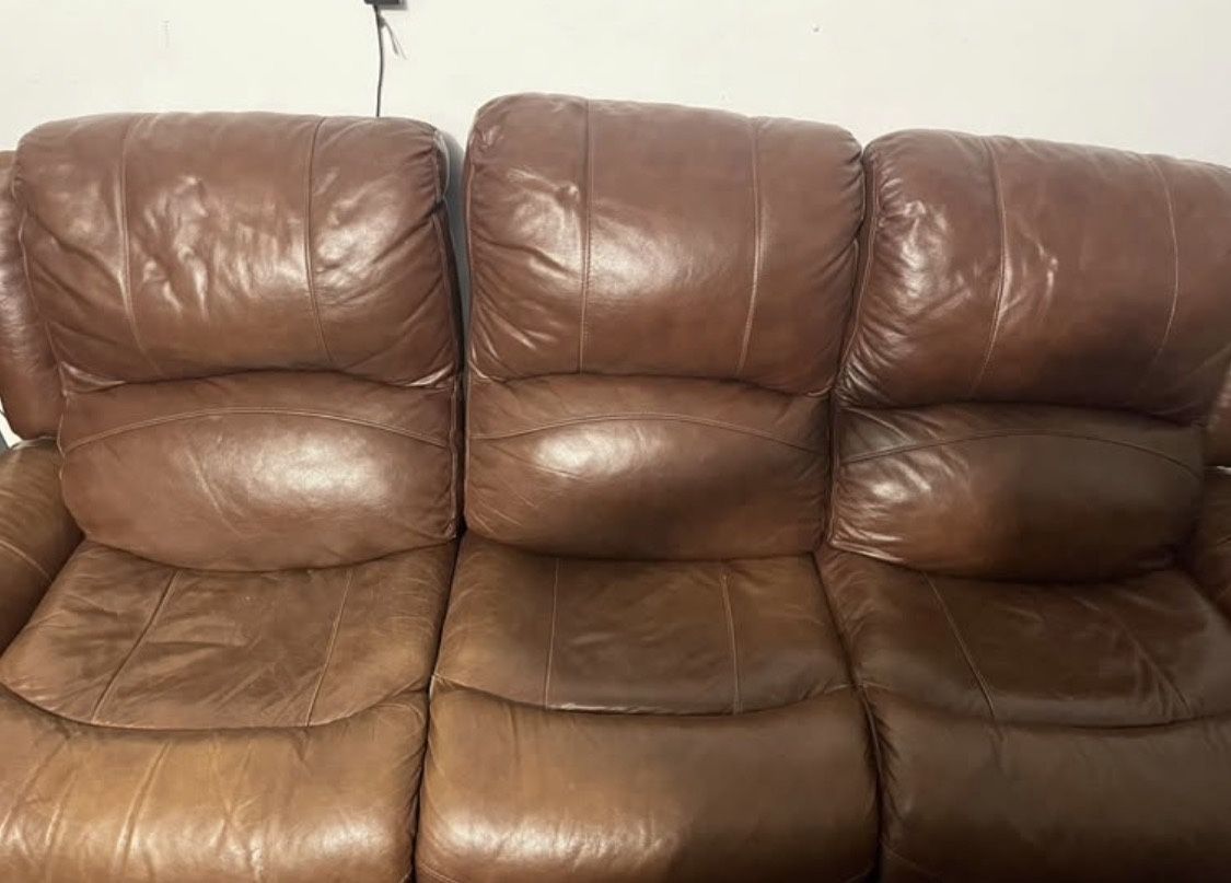 Pallister Gilmor Leather 3 Piece Reclining Sofa