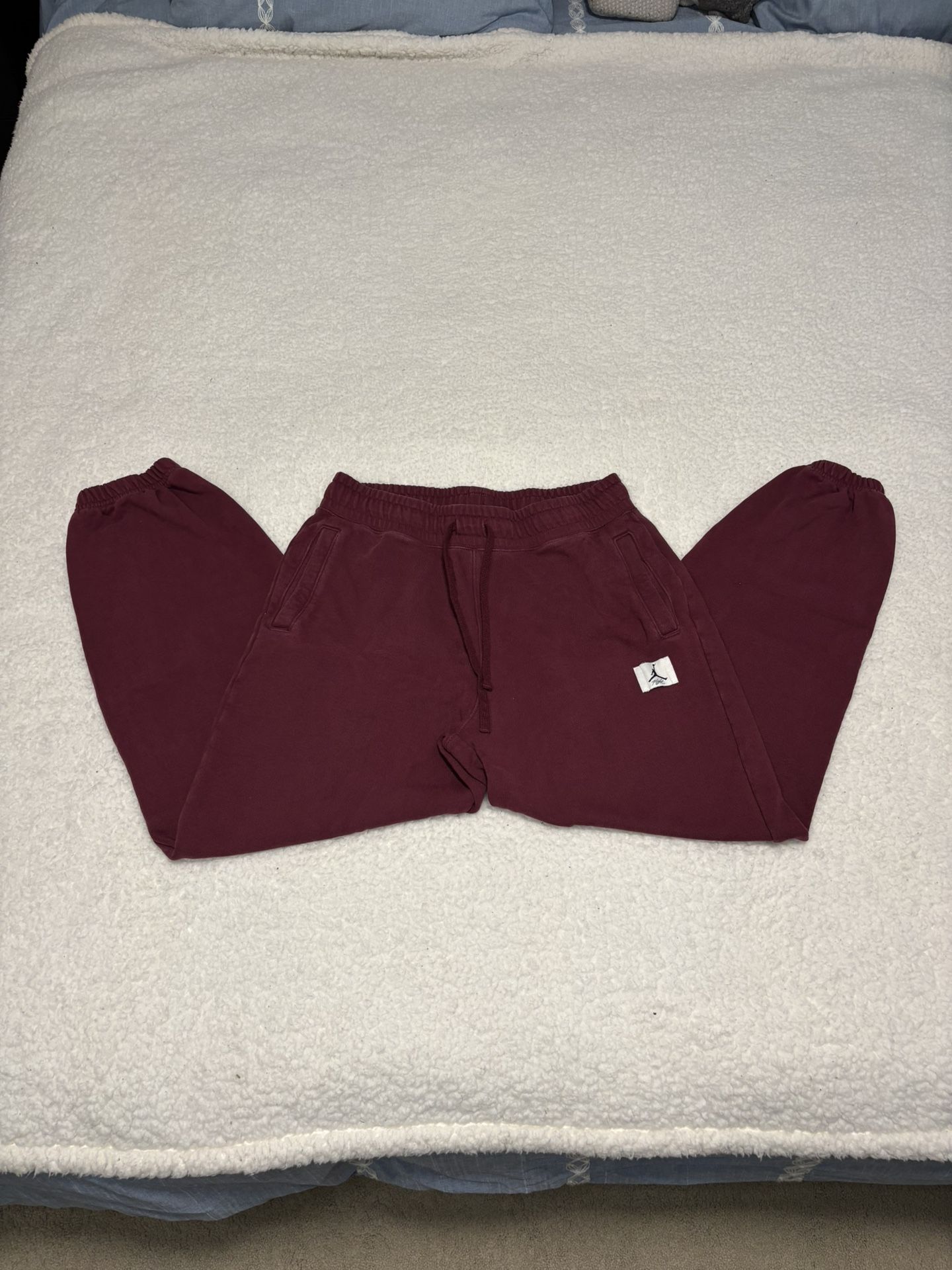 Jordan Flight Men Burgundy Fleece Loose Fit Jogger Pants