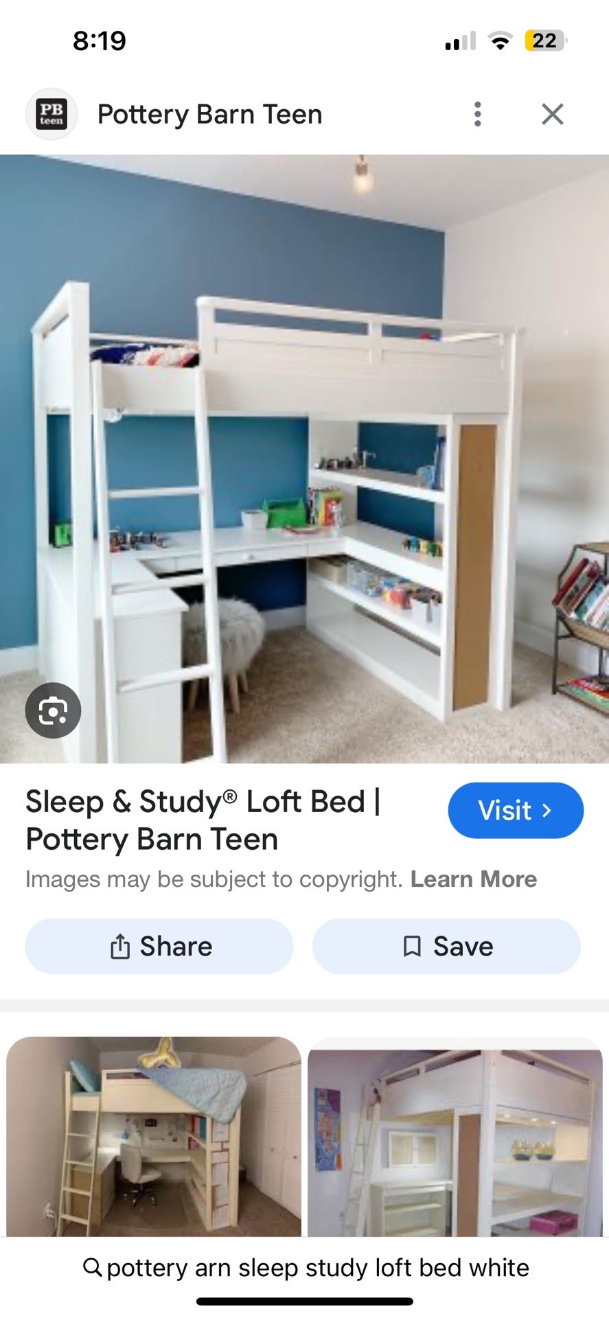 Pottery Barn Loft Bed & Desk