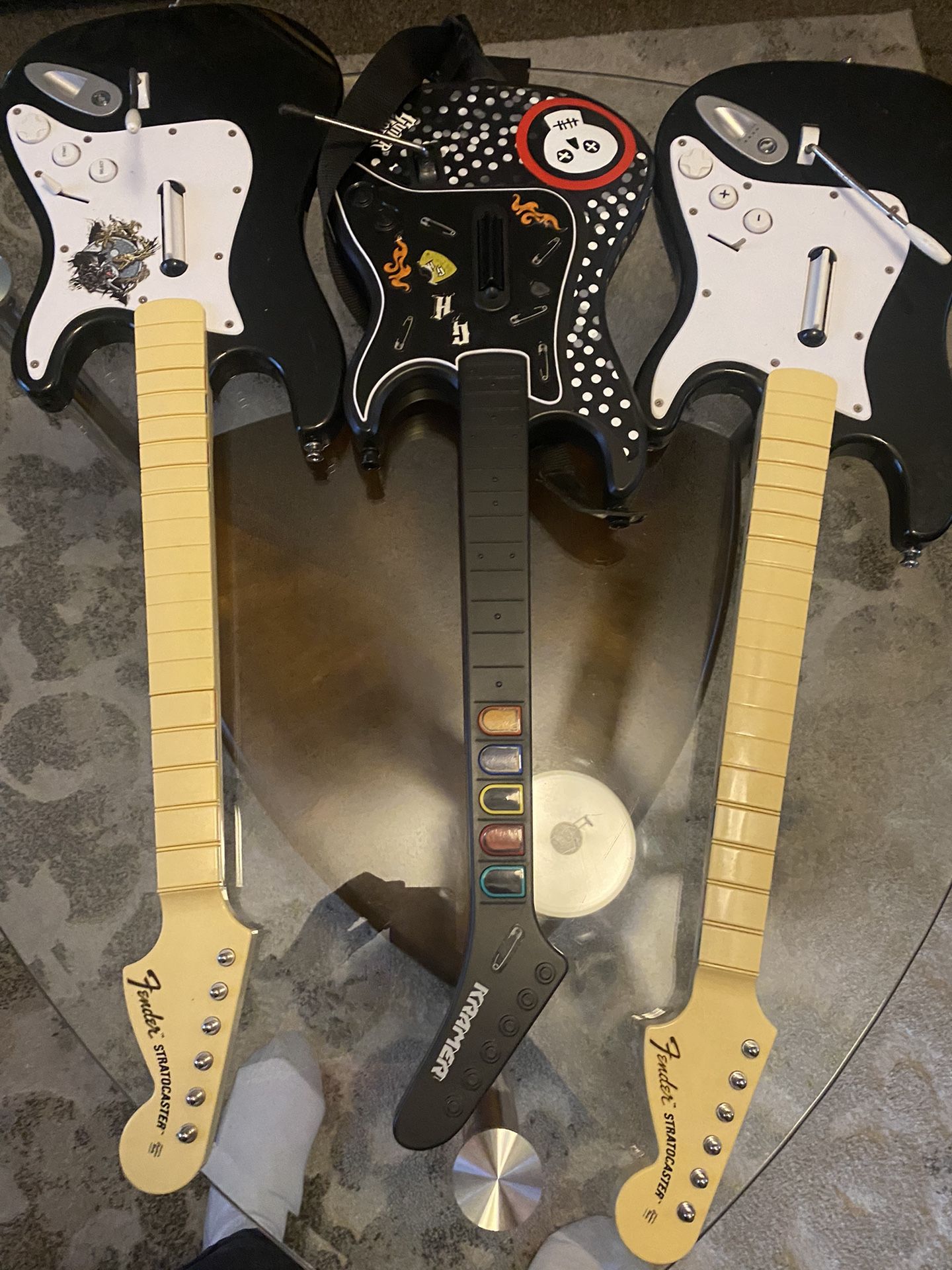 Rock Band Guitars Lot Of 6