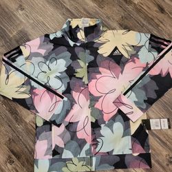 New Adidas Girls Size L 14 Track Jacket New Printed Tricot 