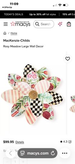 Mackenzie-Childs Rosy Meado Large Wall Decor