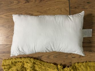White Bedding Throw Pillow, 12 x 20 Inches Indoor Decorative Pillow Insert