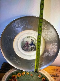 CUADRO ANTIGUO DE MERAL Y. PORCELANA FILETEADA