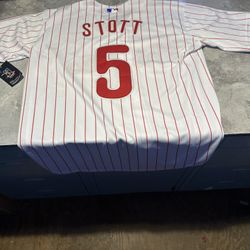 NWT Philadelphia Phillies White W/ pinstripe Bryson Stott Jersey Size Small