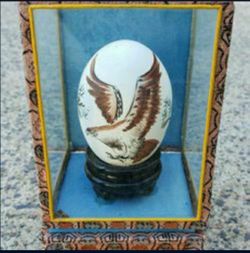 Beautiful VINTAGE ASIAN EGG ART Beautifully Hand Painted Great Condition 5"X 3" inches Nice!