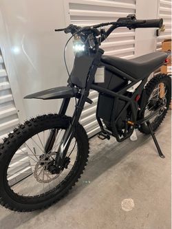 Electric E-Bike Dirt Bike Style Full Suspension, 25 Inch Real Dirt Bike Tires, 37mph, 2 Batteries