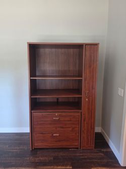 Cherry-Finish Office Storage Cabinet / Bookcase – $200 OBO