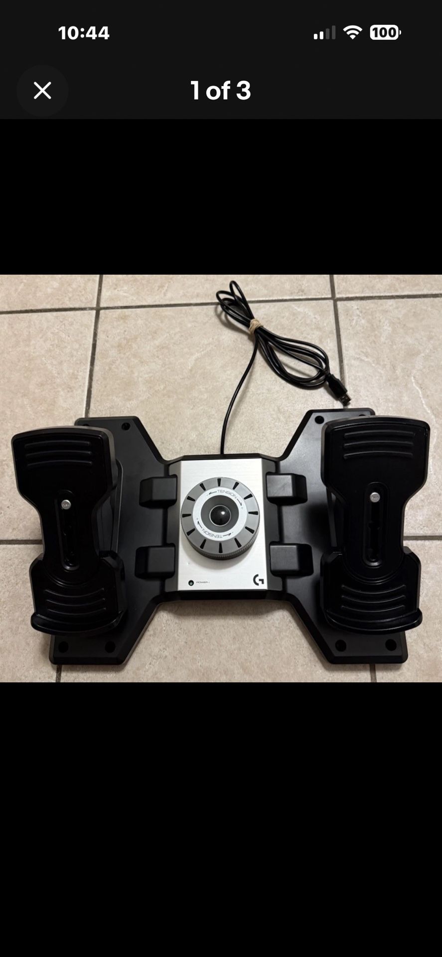 Logitech G Flight Rudder Pedals J-U0005 USB Simulator Controller Tested