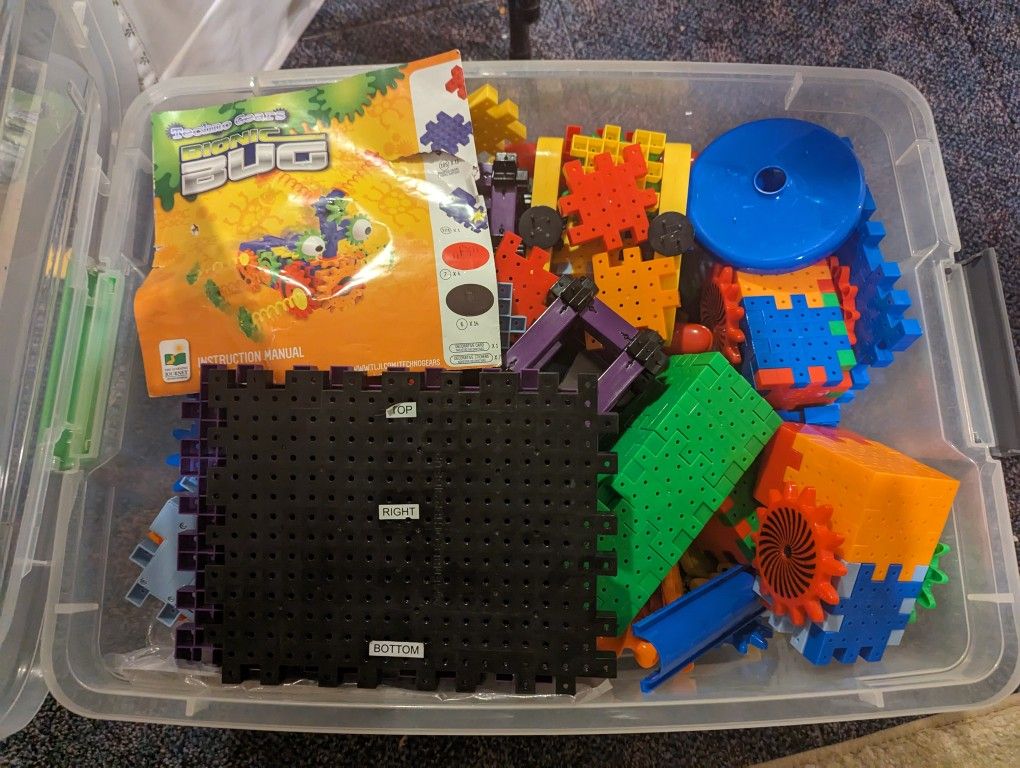 Large Bin Of STEM Building Toys
