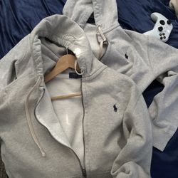 Two large Light grey polo sweaters