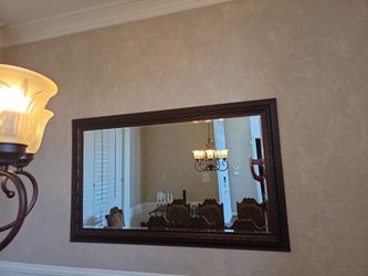 Moving sale: Large Wall Mirror with Dark Wood Frame