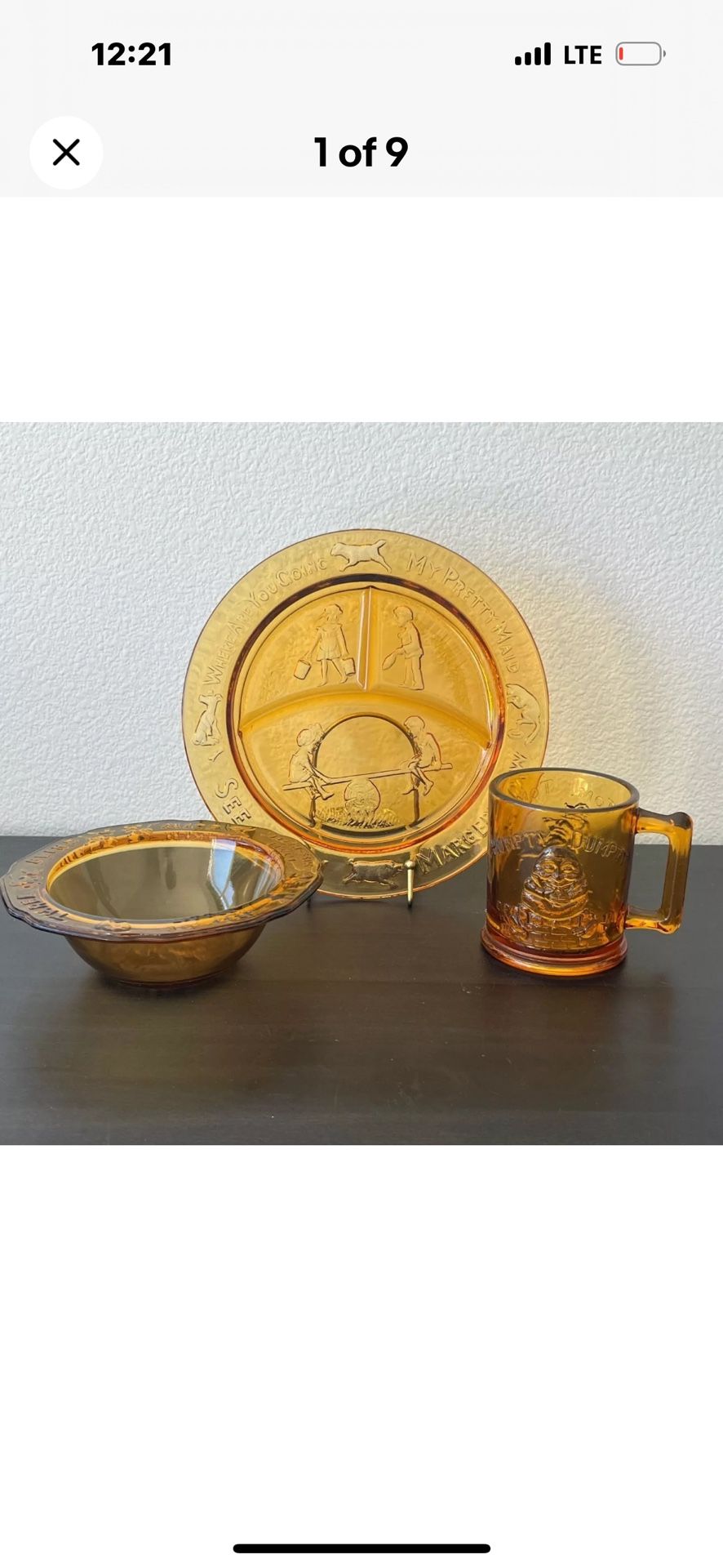 Vintage Tierra Nursery Rhyme Dishes