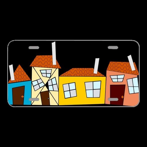 License Plate Novelty Car Front Neighbors Neighborhood Road Lane