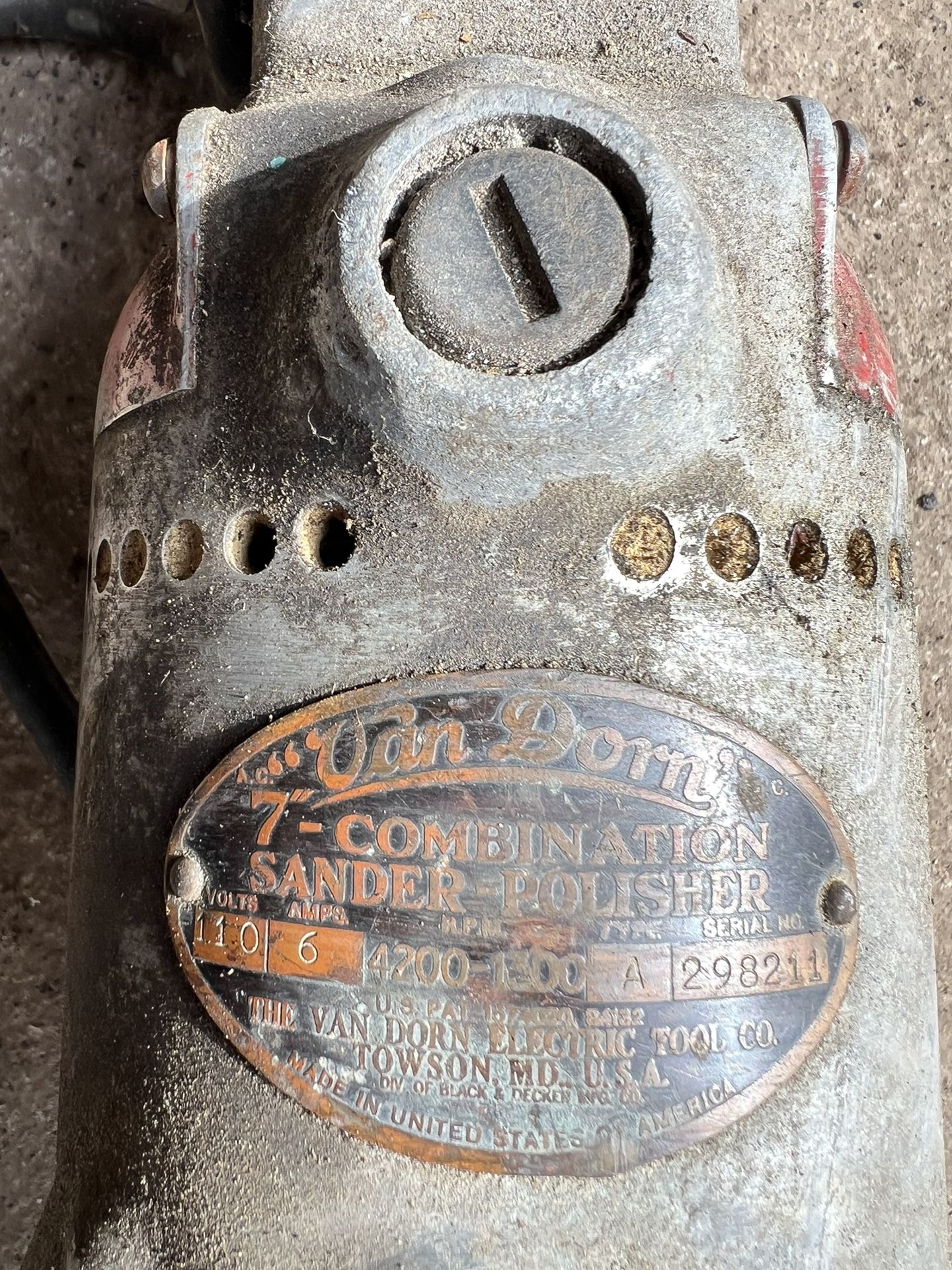 Vintage Chrome With Wood Handle Van Dorn 7" Heavy Duty Flexible Sander Tested!