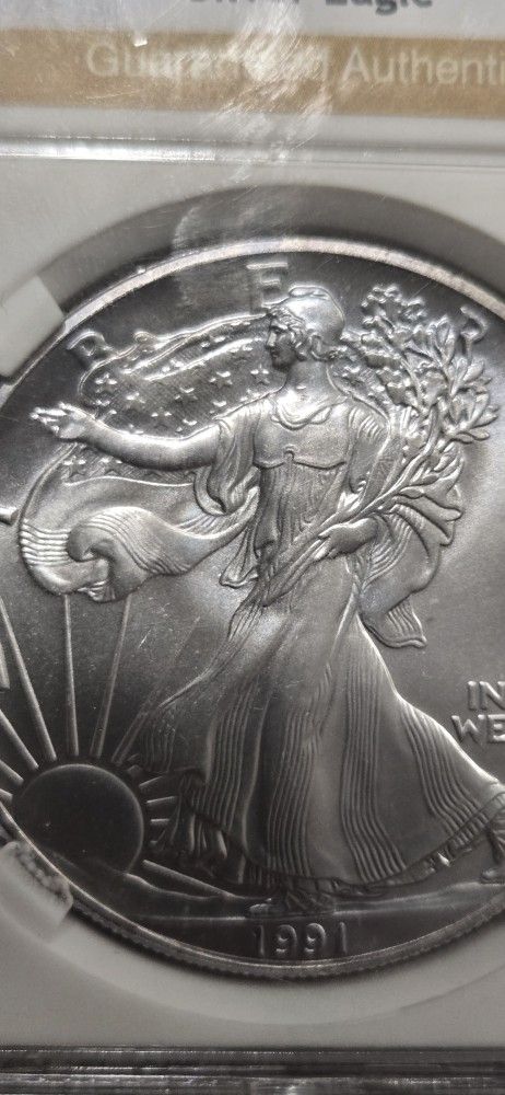 1991 American Silver Eagle $1 One Dollar Bullion Coin Gem PGA Authentic