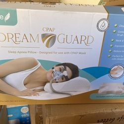CPAP DreamGuard, Contour Design Memory Foam Pillow, Free 1x Pillow Case, Designed for CPAP, BiPAP,APAP Mask Users to Reduce Face Mask Pressure & Air L