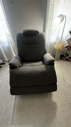 Gray Power Lift Recliner Chair with LED Base