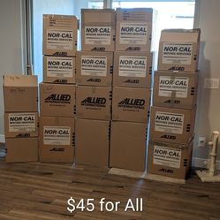 📦📦 19 Large, Medium, Small, and Packing paper $45 Firm** Heavy Duty, Double Walled  Moving Boxes $7 Each