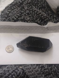 Large Black Obsidian Polished Crystal Point