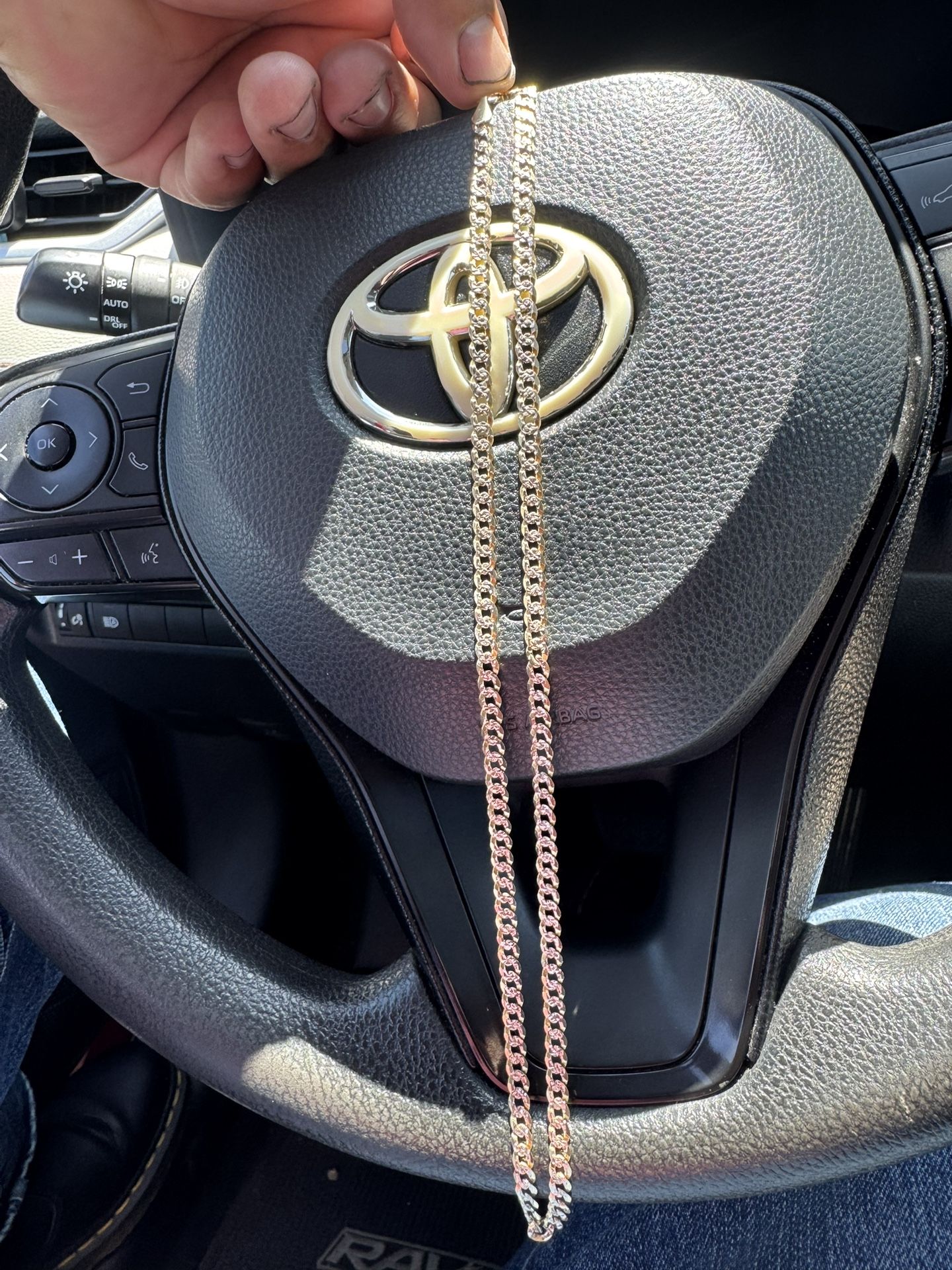 Gold chain 14K Adiamantada