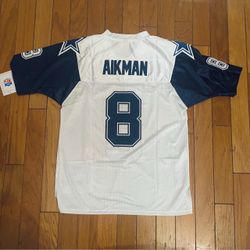 White blue Dallas cowboys aikman jersey