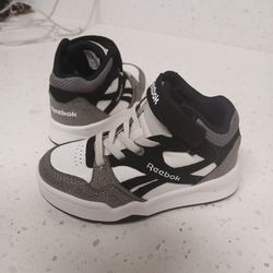 Reebok Gray Galaxy Boys High-Top Sneakers Shoes 