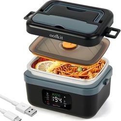 Wireless Electric Lunch Box For Adults, Heated Lunch Box Battery Powered With USB Charge Port, Self Heating Coreless, Portable Food Warmer For meals o