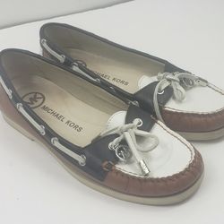 Michael Kors Women's Leather Boat Shoes Multi Color Lace up Size 6.5 M